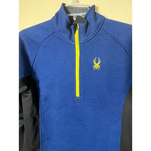 Mens Spyder Outbound 1/2 Zip Blue Stryke Two Toned Long Sleeve Logo Medium - Picture 2 of 8